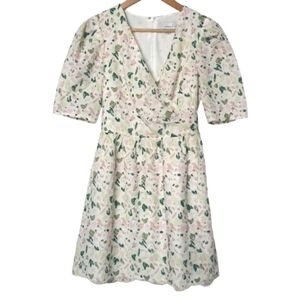 Adelyn Rae Dinise Dress Womens S Cotton Floral Eyelet Print Dress Vneck